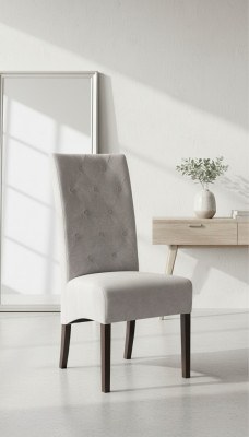 Chair 6x Chair Group Set Living - Dining Room Suite Wood Backrest Leather Textile