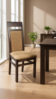 Chair 2x Chairs Group Set Living Dining Room Suite Wood Style Textile New