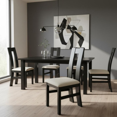 Design chair set 2x armchairs wood textile upholstered chairs gastro fabric dining room