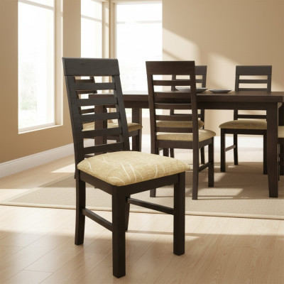 Design armchair upholstery set 6x chairs chair wood textile dining room fabric