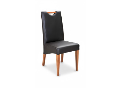 Design armchair upholstery set 4x chair wood 100% leather chairs restaurant dining room