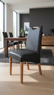 Design chair group 6x chair set armchair 100% leather new dining room