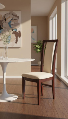 Classic 6x Armchair Chair Designer Wood Fabric Upholstered Chairs Dining Room