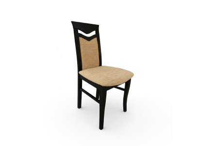 Design Set 6x Armchair Chair Wood Textile Upholstery Chairs Restaurant Dining Room Fabric