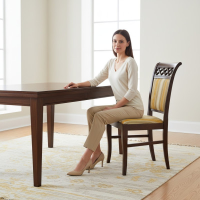 Classic armchair design wood upholstery modern chairs dining room
