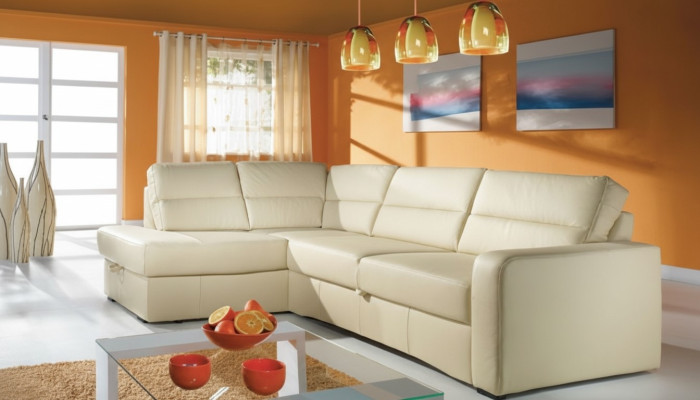 Corner sofa living landscape corner 100% leather sofa seating suite modern