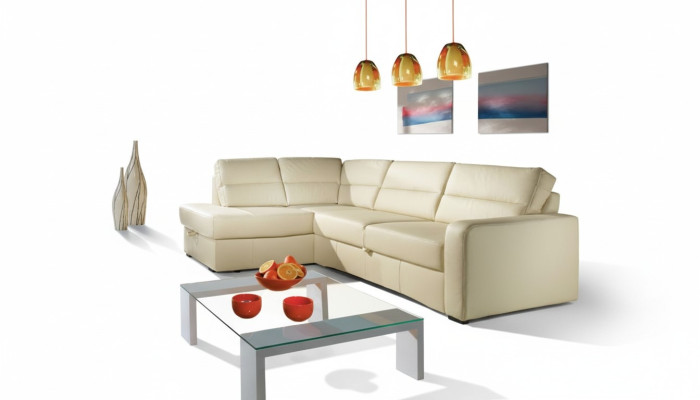 Corner sofa living landscape corner 100% leather sofa seating suite modern
