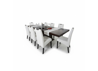 Complete set dining table + 6 chairs dining room set dining group wood table