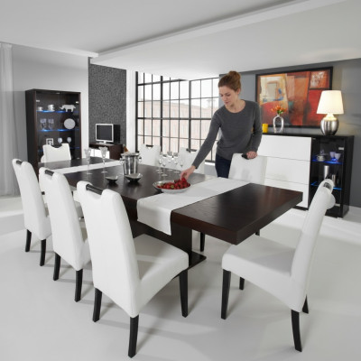 Complete set dining table + 8 chairs dining room set dining group wooden table