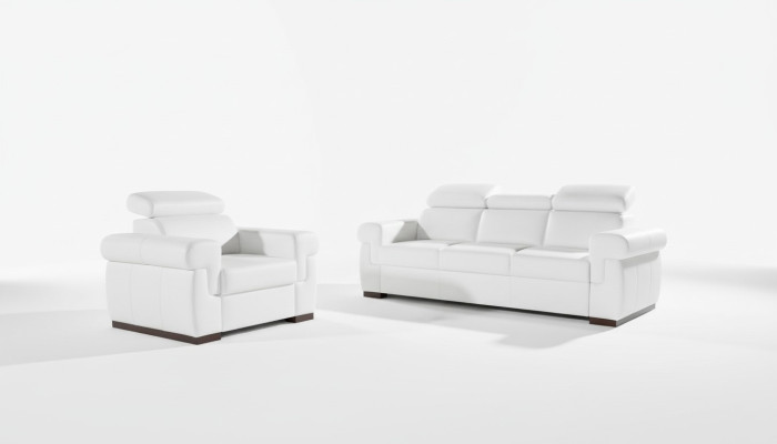 Sofa 2-seater design sofas upholstered modern seating fabric leather two-seater new
