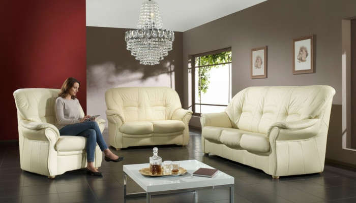 Two-seater sofa 2-seater design sofas upholstery modern seating fabric leather new