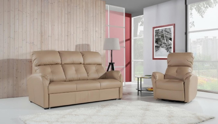 Sofa set 3+2 seater set design sofa upholstery couch 100% leather bed function