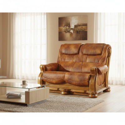 Two-seater couch classic leather sofa upholstered couch sofa 2-seater leather