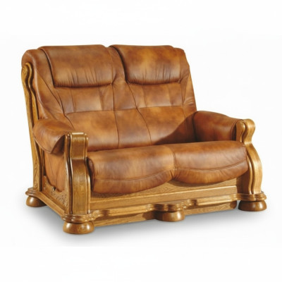 Two-seater couch classic leather sofa upholstered couch sofa 2-seater leather