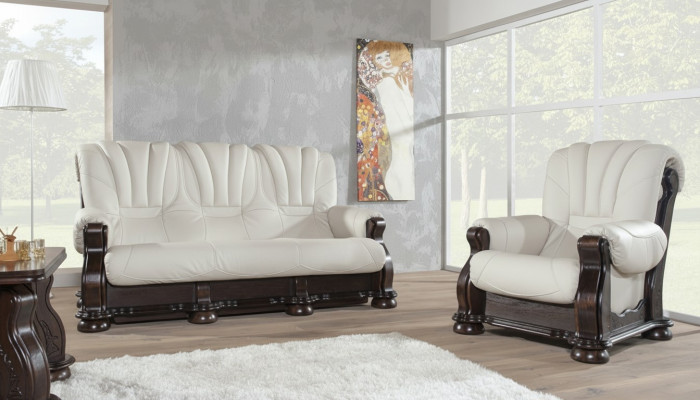 Luxury-class leather sofa set with real wood frame suite 3+2 sofa.