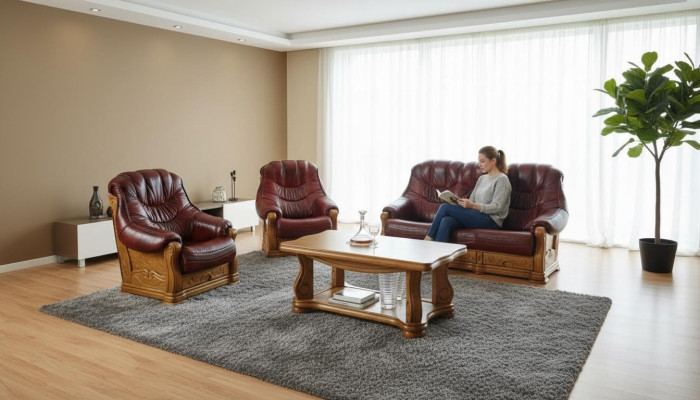 Set of 3+2 Seater Sofa Couch Upholstery Set 100% Italian Leather