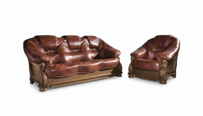 3+1 Seater Sofa Set Classic Upholstery Leather Sofas Couches Cushions
