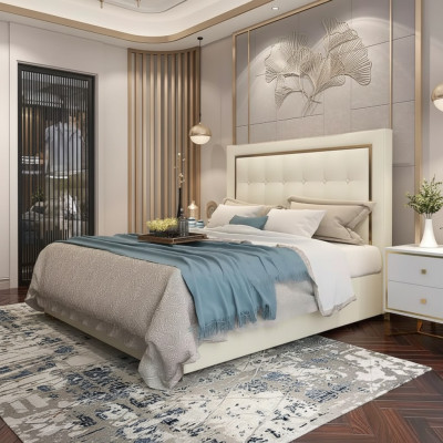 Bed Upholstery Design Luxury Double Hotel Beds Marital 180x200cm Bedroom Metal