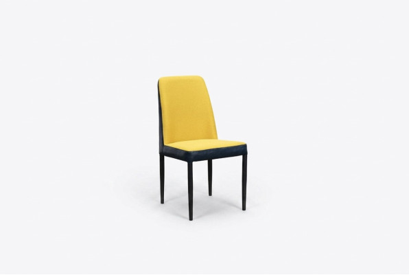 Chair 1x Dining Room Upholstered Chair Armchair TV Lounge Club Leather Textile Yellow