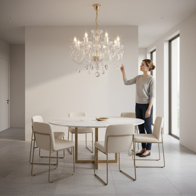 Luxury hotel room chandelier genuine crystal stones ceiling uplighter lamp