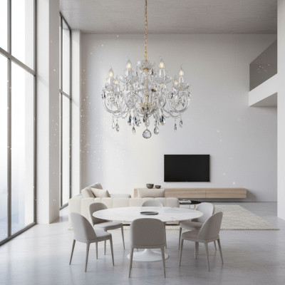 Luxury hotel room chandelier genuine crystal stones ceiling uplighter lamp