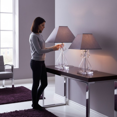 Crystal Table Lamp Elite Bohemia Base Nightstand New Office