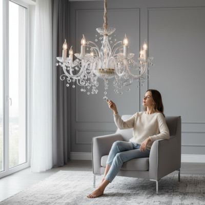 Crystal chandelier pendant light fixture Bohemia