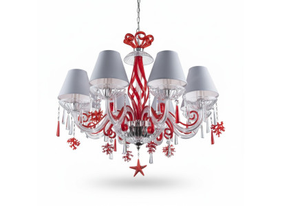 Chandelier Antique Style Red Light Ceiling Lamps Luster Lamp Crystal Design