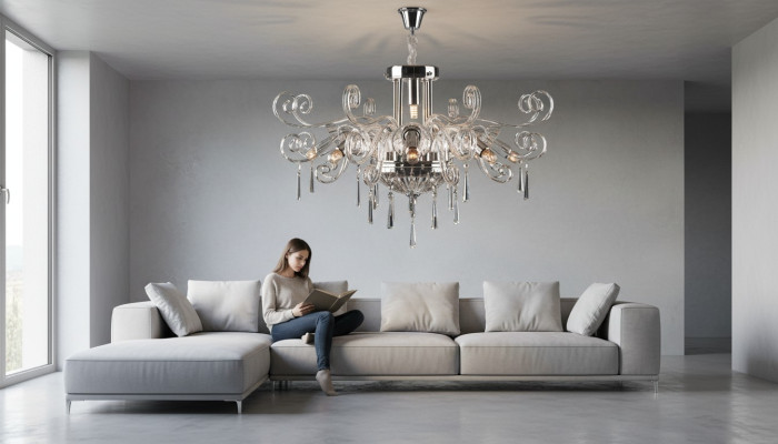 Crystal chandelier pendant ceiling light fixture Bohemia