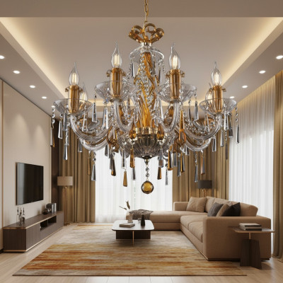 Gold-plated ceiling light, lights design chandelier lamps crystal chandelier.