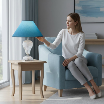 Crystal lamp table lamp blue Bohemia standing bedside new desk