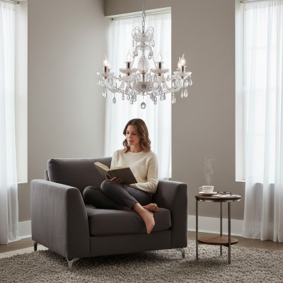 Crystal chandelier ceiling light hanging lamp Bohemia bulb