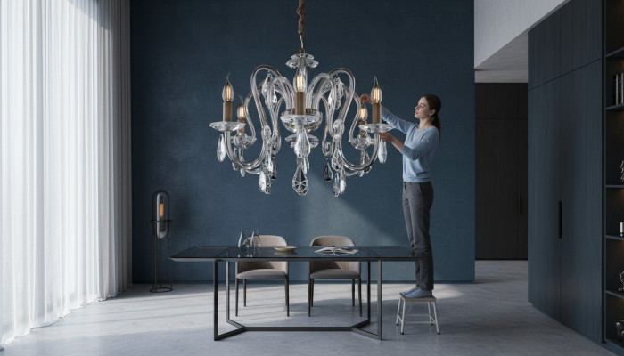 Crystal chandelier hanging light ceiling light Bohemia by Lampe