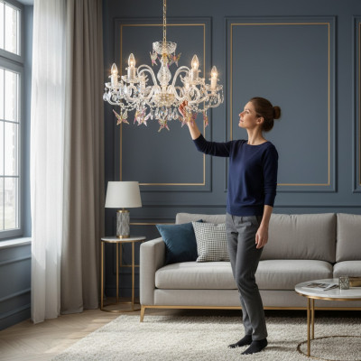 Design chandelier Bohemia gold crystal lamp lamps ceiling light