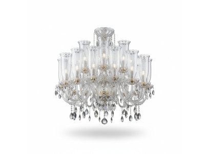 XXL Lamp 24x Chandelier Palace Villa D'Este Lights Crystal Lamp Chandelier