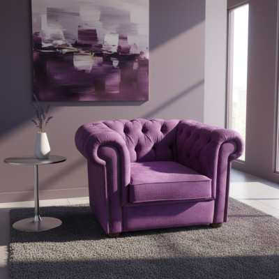 Chesterfield Armchair Couch Upholstery 1-Seater Velvet Design Couches Sofas