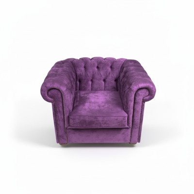 Chesterfield Armchair Couch Upholstery 1-Seater Velvet Design Couches Sofas