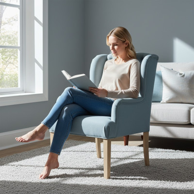 Chesterfield Light Blue Chairs Stylish Armchairs Hotel Furnishing Upholstered Chair Set of 6