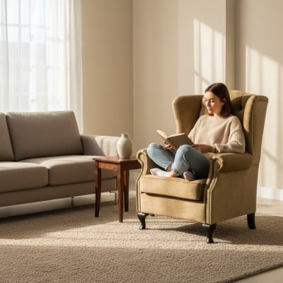 Wingback armchair armchair television chair padded sofa relax 1-seater Chesterfield