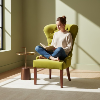 Classic Chesterfield Green Chair Armchair Upholstery Textile Armchair Chairs Fabric