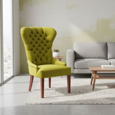 Classic Chesterfield Green Chair Armchair Upholstery Textile Armchair Chairs Fabric
