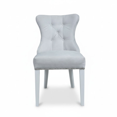 Gray Upholstered Chesterfield Chair Designer Armchairs Dining Room Furniture
