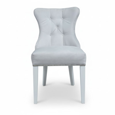 Designer gray x2 chairs Chesterfield hotel furniture upholstery group x2-piece set