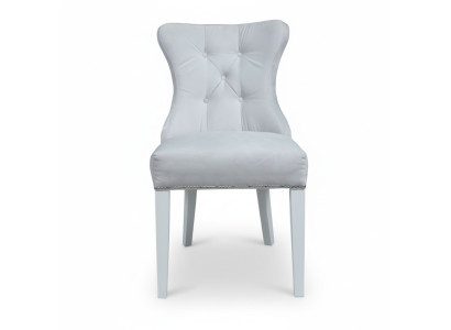 Designer gray x2 chairs Chesterfield hotel furniture upholstery group x2-piece set