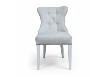 Designer grey chairs Chesterfield design upholstered chair set of 4