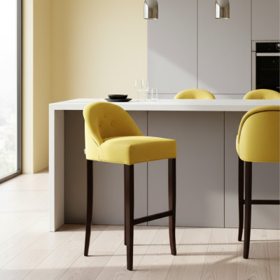 Yellow Chesterfield Bar Stool Modern Single Seater Luxury Lounge Furniture