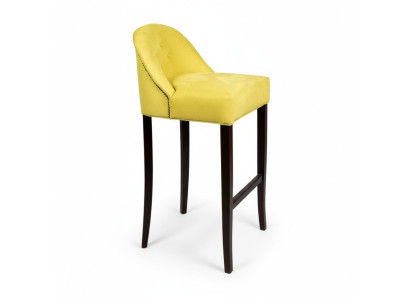 Yellow Bar Stool Set 6-Piece Set Fabric Seats Luxurious Seating Furniture