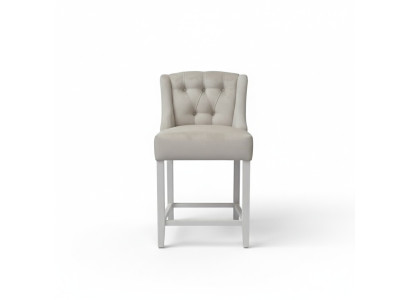 Light gray Chesterfield bar stool designer armchair luxurious single-seater