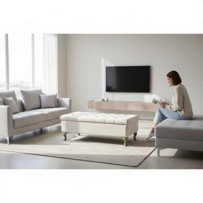 Ottoman chaise lounge footstool side stool bench Chesterfield