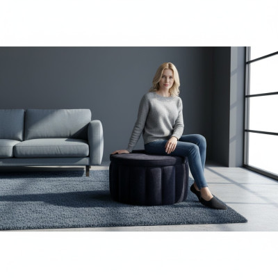 Stool Round Chesterfield Pouf Footstool Upholstered Stool Seat Stool